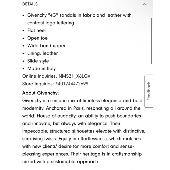 New Givenchy 4G Logo Flat Slide Sandals US 37.5/7.5 Black White - Picture 5 of 5